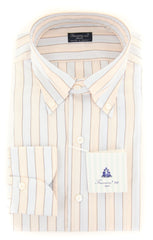 Finamore Napoli Light Blue Striped Shirt - Slim - 16.5/42 - (201803013)