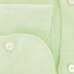 Finamore Napoli Light Green Solid Linen Shirt - Slim - (908) - Parent