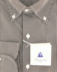 Finamore Napoli Dark Brown Check Shirt - Slim - (2018022843) - Parent