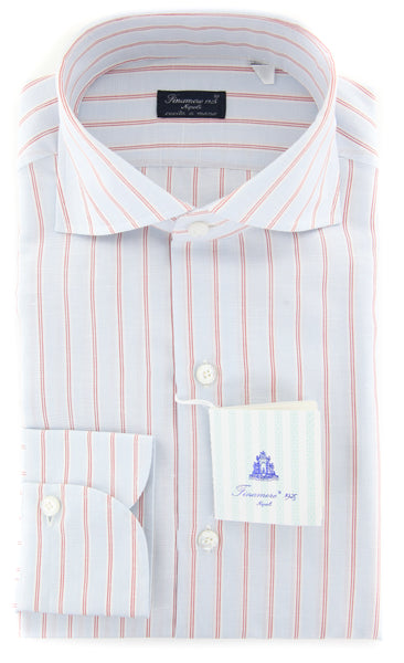 Finamore Napoli Light Blue Striped Shirt - Slim - (2018031514) - Parent