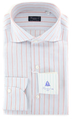 Finamore Napoli Light Blue Striped Shirt - Slim -15.75/40-(2018031514)