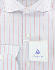 Finamore Napoli Light Blue Striped Shirt - Slim - (2018031514) - Parent