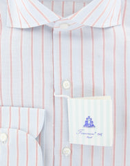 Finamore Napoli Light Blue Striped Shirt - Slim - (2018031514) - Parent