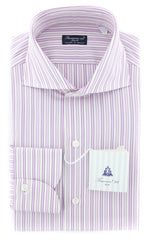 Finamore Napoli Lavender Striped Shirt - Slim - 15/38 - (FN824171)