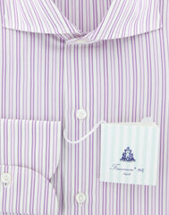 Finamore Napoli Lavender Striped Shirt - Slim - (FN824171) - Parent