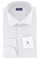 Finamore Napoli White Striped Cotton Shirt - Slim - 15.75/40 - (758)
