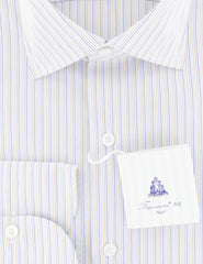 Finamore Napoli White Striped Cotton Shirt - Slim - (758) - Parent