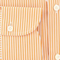 Finamore Napoli Orange Striped Shirt - Slim - (FN1810162) - Parent