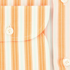 Finamore Napoli Orange Striped Shirt - Slim - (FN824174) - Parent