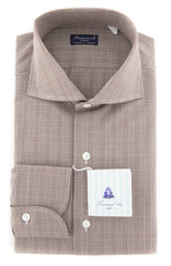 Finamore Napoli Brown Plaid Shirt - Slim - (F117184) - Parent
