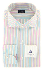 Finamore Napoli Turquoise Striped Shirt - Slim - (201803017) - Parent