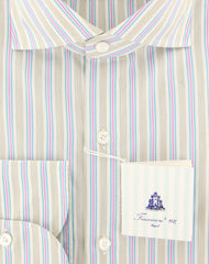 Finamore Napoli Turquoise Striped Shirt - Slim - (201803017) - Parent