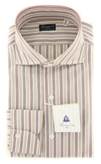 Finamore Napoli Beige Striped Shirt - Slim - (201803018) - Parent