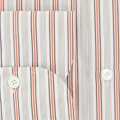 Finamore Napoli Orange Striped Shirt - Slim - (2018031427) - Parent