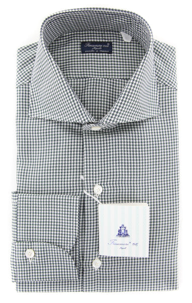 Finamore Napoli Olive Check Shirt - Slim - (FN828179) - Parent