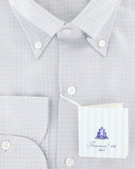 Finamore Napoli Light Gray Check Shirt - Slim - (201803149) - Parent