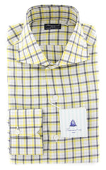 Finamore Napoli Yellow Plaid Shirt - Slim - 15.5/39 - (FN82417)