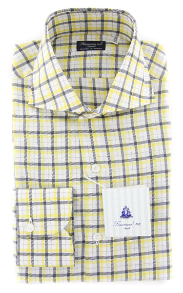Finamore Napoli Yellow Plaid Shirt - Slim - (FN82417) - Parent