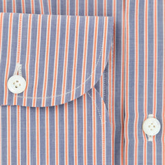 Finamore Napoli Orange Striped Shirt - Slim - (FN1215174) - Parent