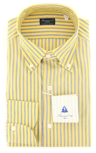 Finamore Napoli Yellow Striped Shirt - Slim - (2018030120) - Parent