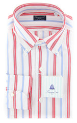 Finamore Napoli Red Striped Shirt - Slim - 16/41 - (2018031424)