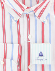 Finamore Napoli Red Striped Shirt - Slim - (2018031424) - Parent