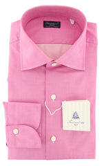 Finamore Napoli Pink Melange Cotton Shirt - Slim - 15.5/39 - (E5)