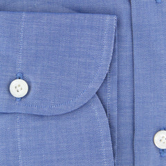 Finamore Napoli Blue Melange Cotton Shirt - Slim - (E3) - Parent