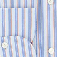 Finamore Napoli Light Blue Striped Shirt - Slim - (2018031412) - Parent