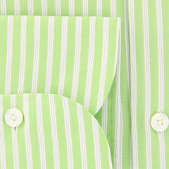 Finamore Napoli Light Green Striped Shirt - Slim - (2018030124) - Parent
