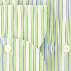 Finamore Napoli Light Green Striped Shirt - Slim - (2018030127) - Parent