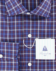 Finamore Napoli Dark Blue Plaid Shirt - Slim - (FN825178) - Parent