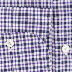 Finamore Napoli Purple Check Cotton Shirt - Slim - (741) - Parent