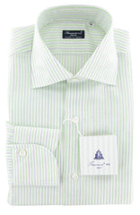 Finamore Napoli White Striped Cotton Blend Shirt - Slim - 15.75/40 - (944)