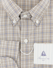 Finamore Napoli Brown Check Cotton Shirt - Slim - (752) - Parent