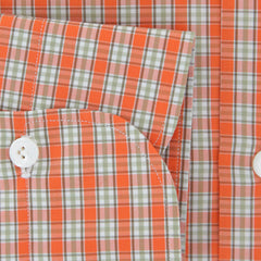 Finamore Napoli Orange Check Cotton Shirt - Slim - (739) - Parent