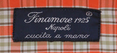 Finamore Napoli Orange Check Cotton Shirt - Slim - (739) - Parent