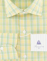 Finamore Napoli Yellow Check Cotton Shirt - Slim - (750) - Parent