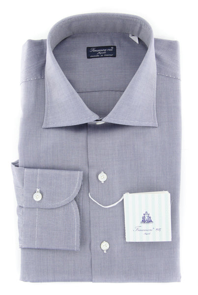 Finamore Napoli Gray Solid Shirt - Slim - (FN821176) - Parent