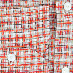 Finamore Napoli Orange Check Shirt - Slim - (FN828175) - Parent