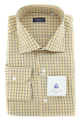 Finamore Napoli Yellow Plaid Shirt - Full - 16.5/42 - (FN825179)