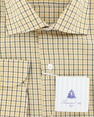 Finamore Napoli Yellow Plaid Shirt - Full - (FN825179) - Parent