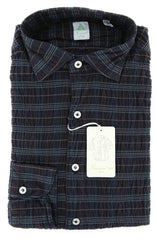 Finamore Napoli Burgundy Red Plaid Shirt - 16/41 - (26SEN01093603)