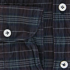 Finamore Napoli Burgundy Red Plaid Shirt - 16/41 - (26SEN01093603)