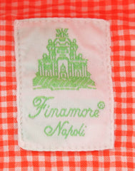 Finamore Napoli Orange Check Shirt - Extra Slim - L/L - (26SEN01165604)