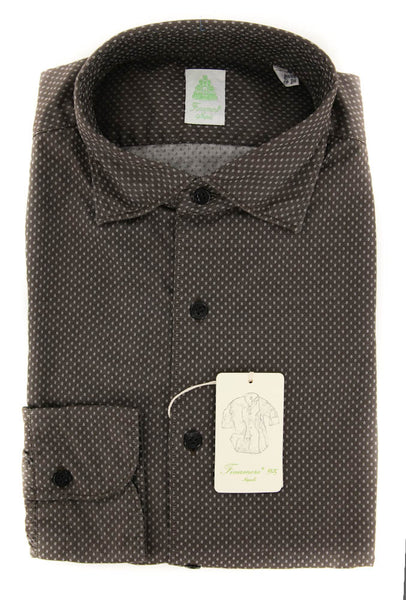 Finamore Napoli Brown Shirt - Extra Slim - S/S - (25SEN08024007)