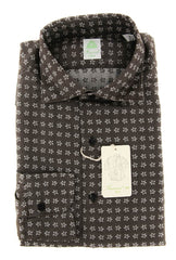 Finamore Napoli Brown Floral Shirt - Extra Slim - S/S - (25SEN08024601)