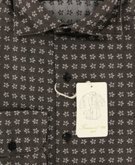 Finamore Napoli Brown Floral Shirt - Extra Slim - S/S - (25SEN08024601)