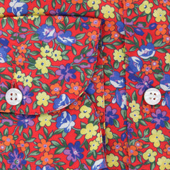 Finamore Napoli Red Floral Shirt - Extra Slim - 16/41 - (27SENDANDY)