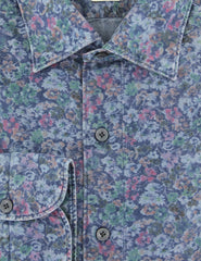 Finamore Napoli Blue Floral Denim Shirt - Extra Slim - (PL) - Parent